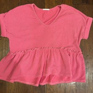 Pink Ruffled Top